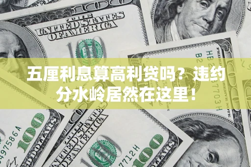 武汉五厘利息算高利贷吗？违约分水岭居然在这里！