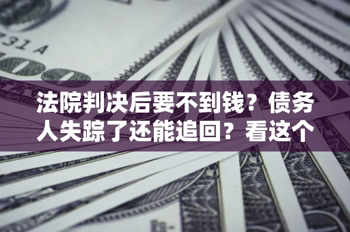 武汉法院判决后要不到钱？债务人失踪了还能追回？看这个方法！
