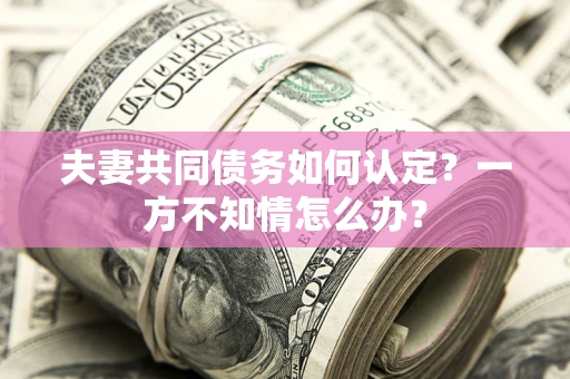 武汉夫妻共同债务如何认定？一方不知情怎么办？