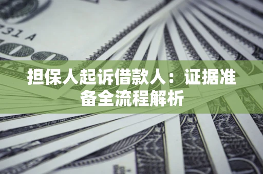 武汉担保人起诉借款人：证据准备全流程解析