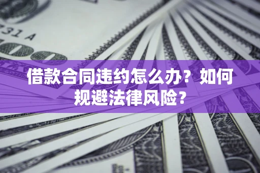 武汉借款合同违约怎么办？如何规避法律风险？